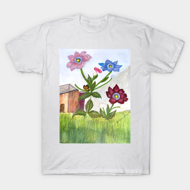 Wildflowers are Busting Out With Butterflies T-Shirt by MVdirector